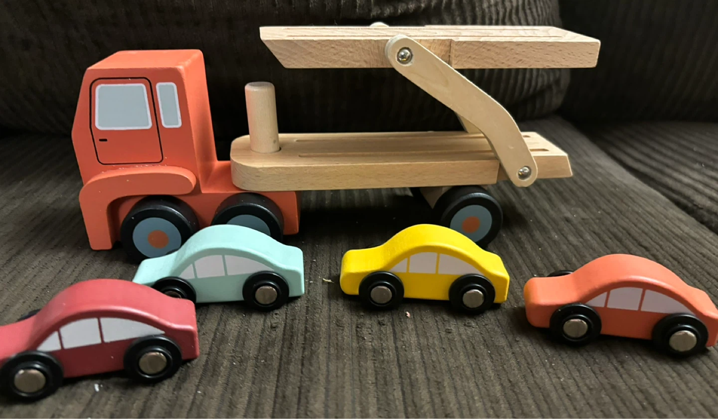 Wooden Car Carrier Truck with Cars Toy