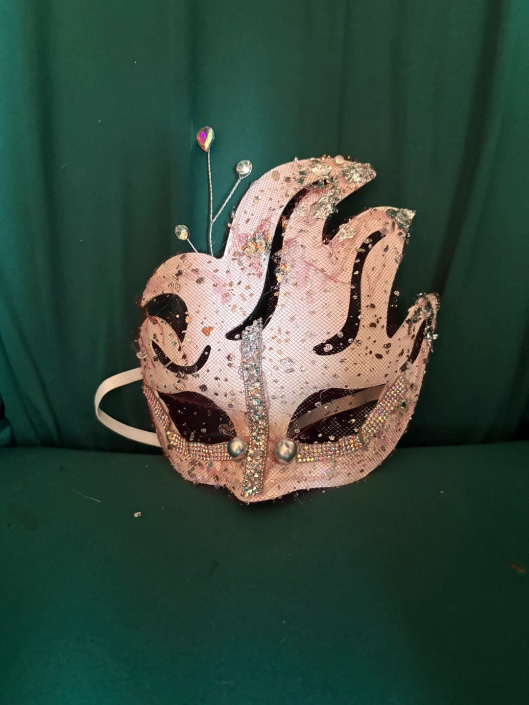 crystal and metallic foil Masquerade Mask - photo 3