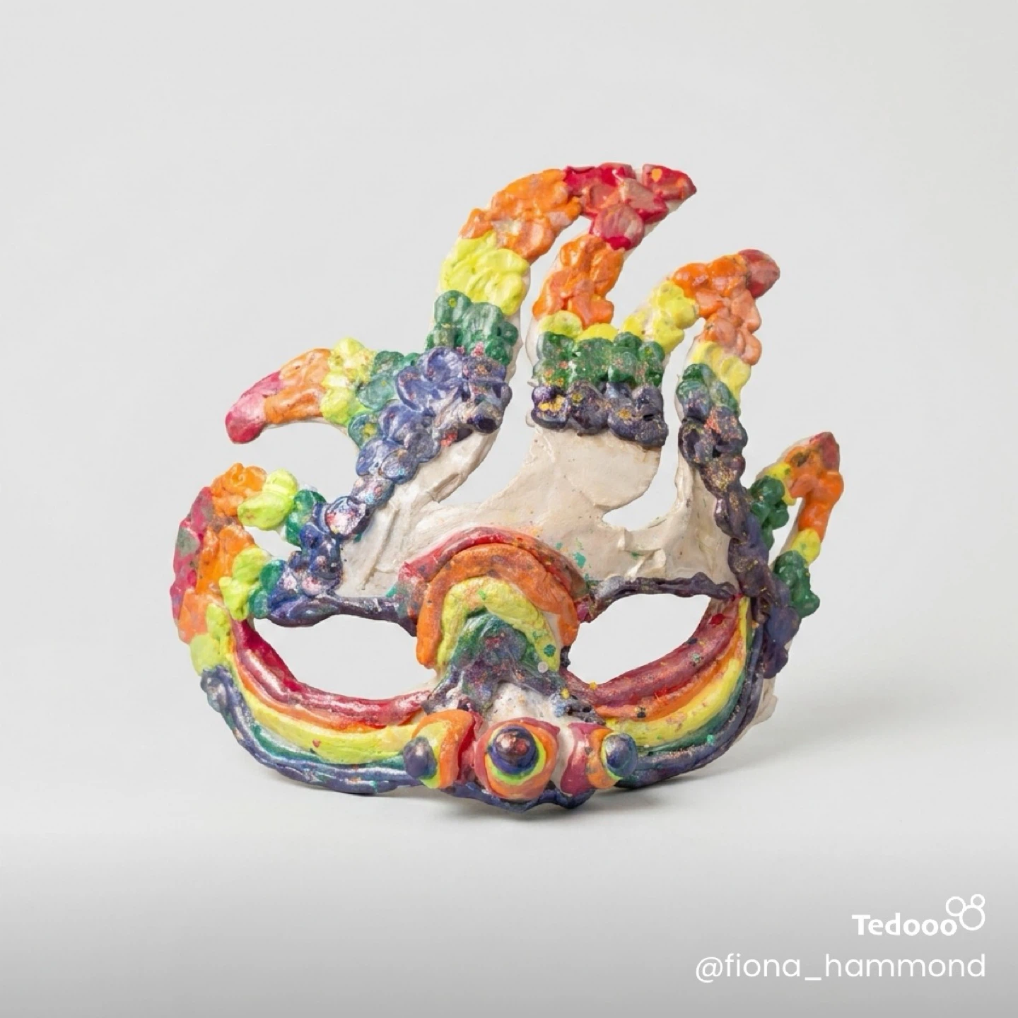 Handmade Rainbow Mask - one of a kind!