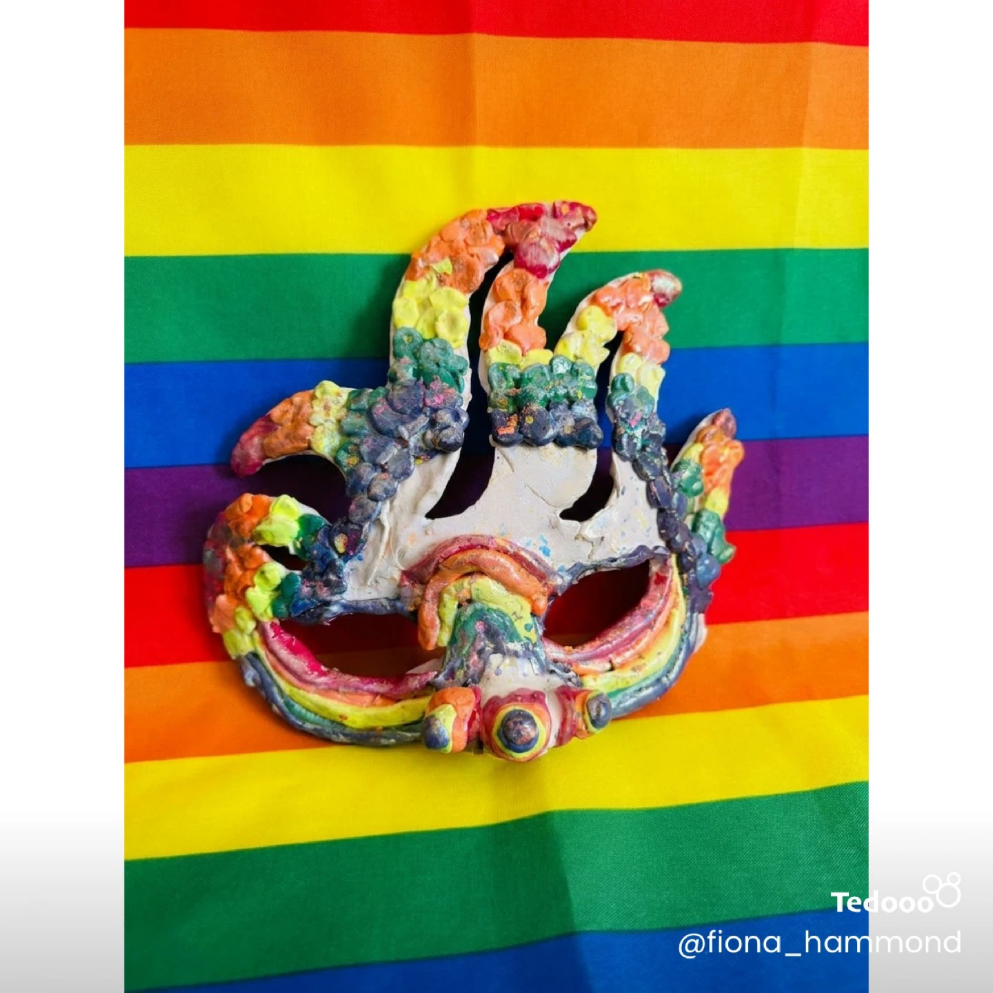 Handmade Rainbow Mask - one of a kind! - photo 2