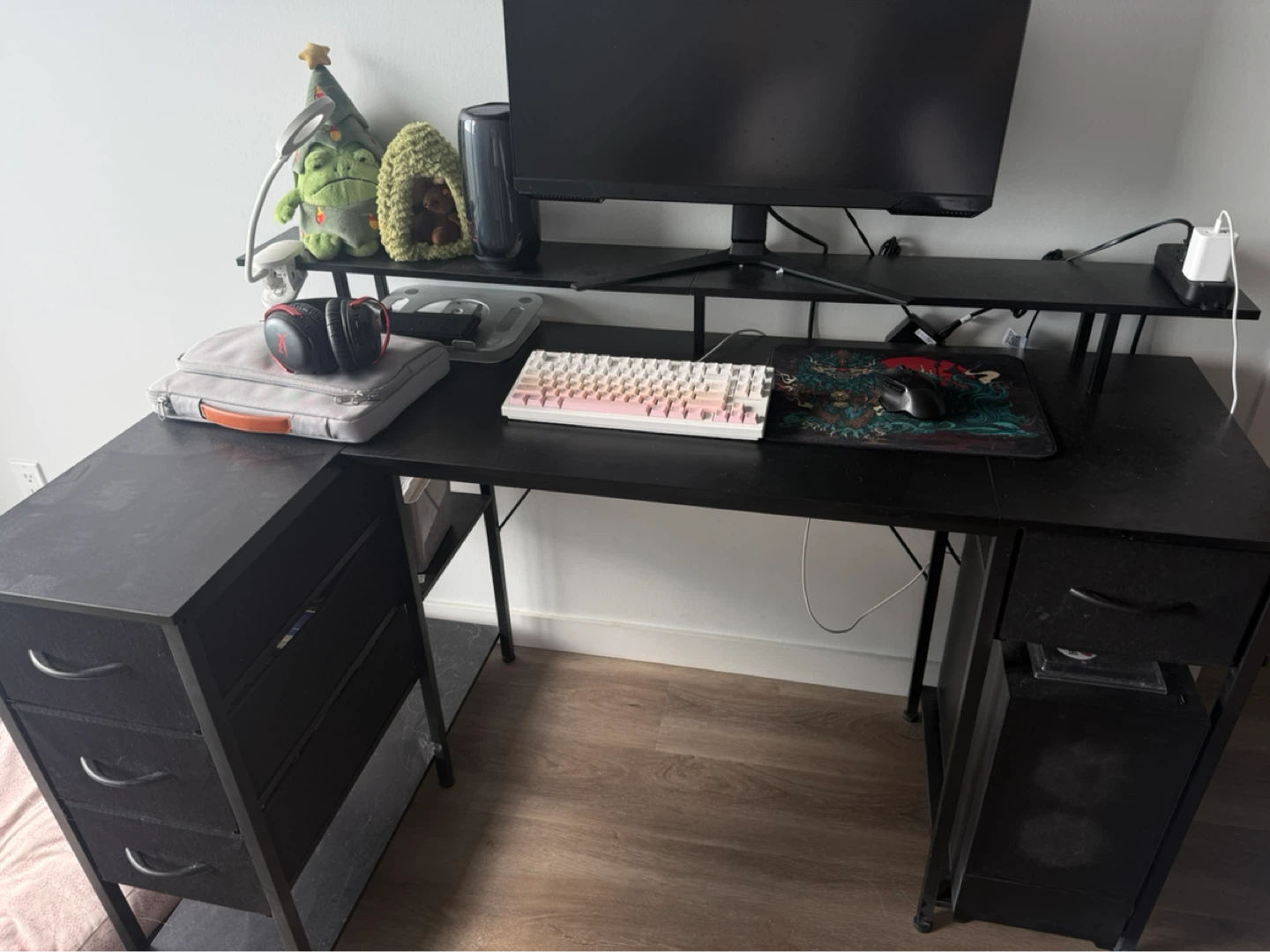 Black L-Shaped Gaming Desk - photo 2