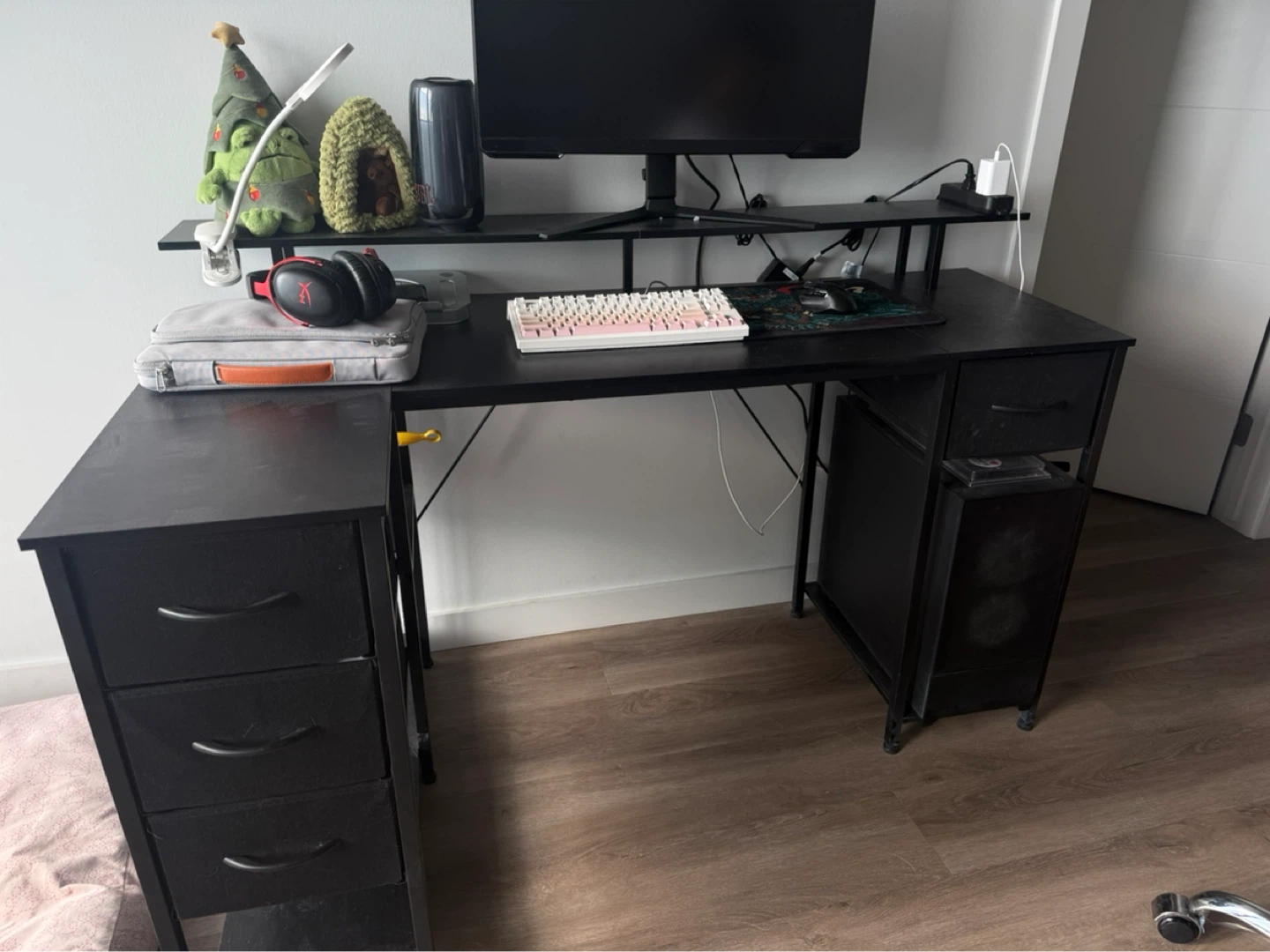 Black L-Shaped Gaming Desk