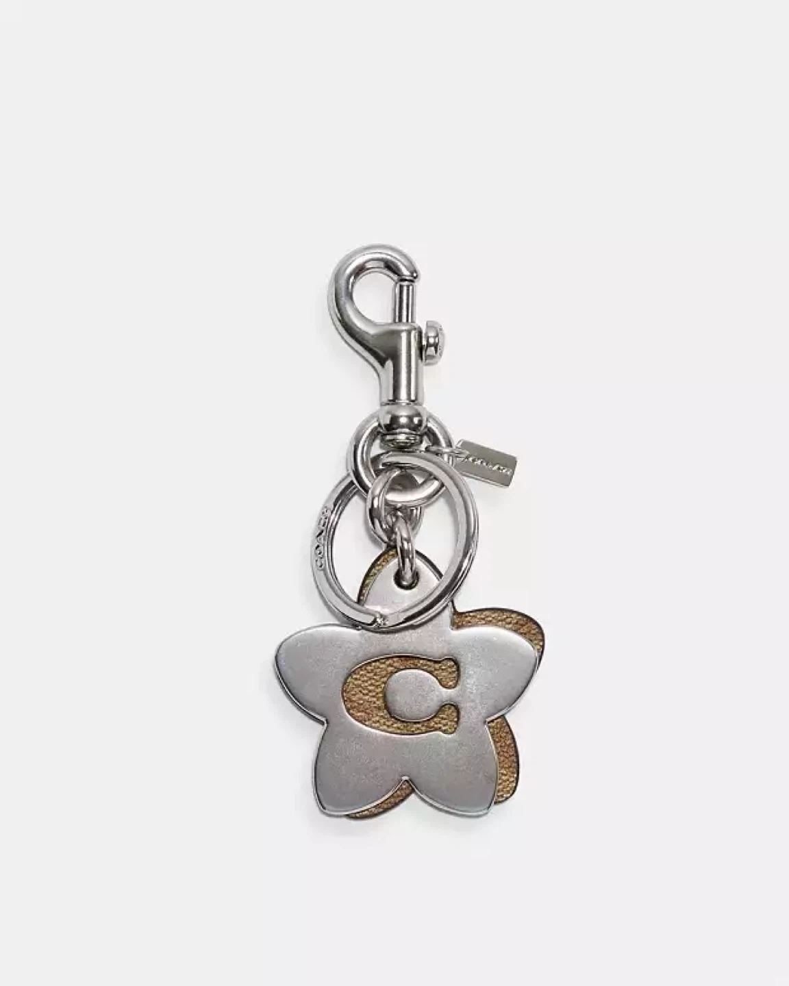 NEW COACH C4316 Wildflower Sig Coated Canvas Key Ring Bag Charm