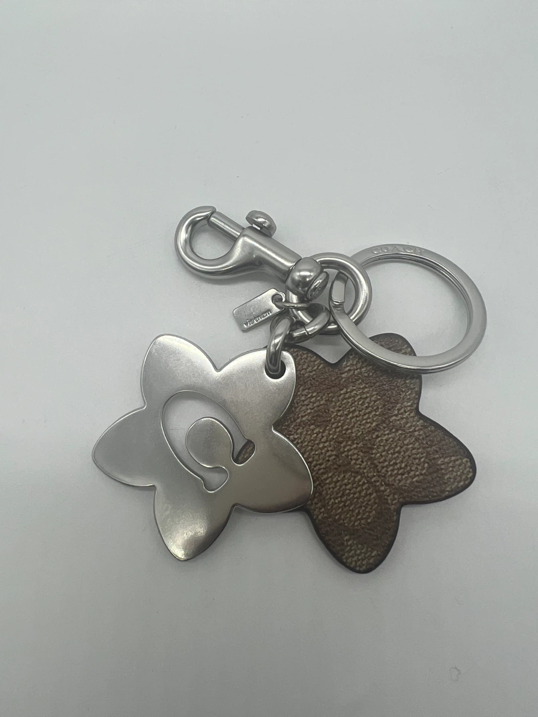 NEW COACH C4316 Wildflower Sig Coated Canvas Key Ring Bag Charm - photo 4