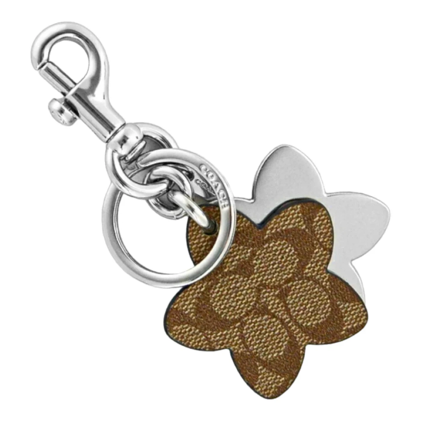 NEW COACH C4316 Wildflower Sig Coated Canvas Key Ring Bag Charm - photo 2