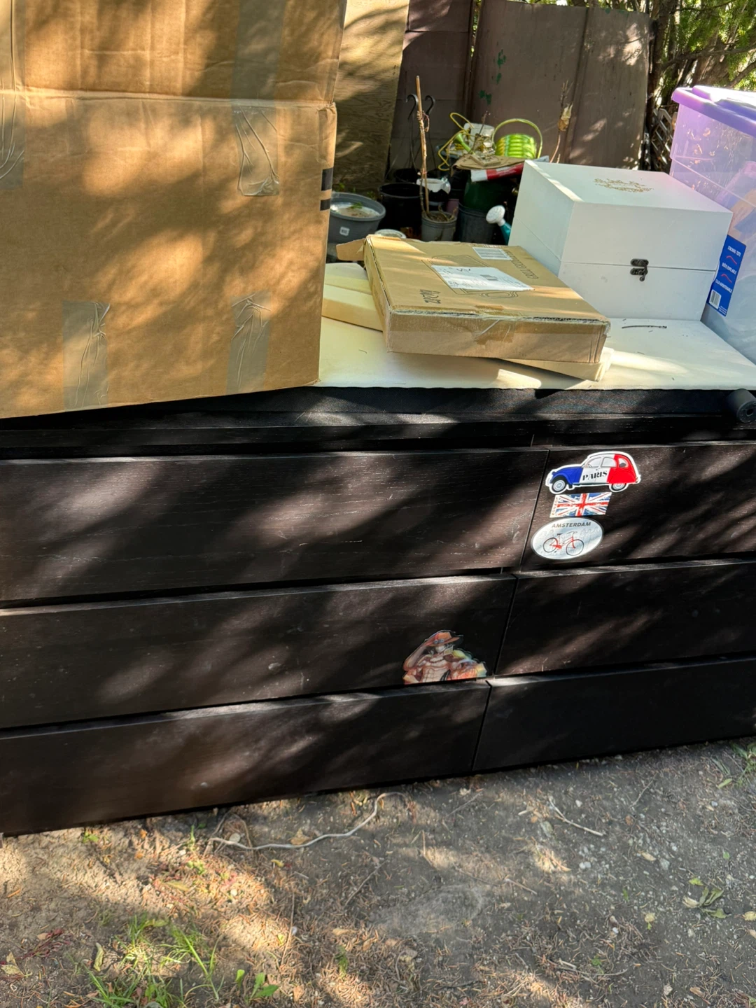 Dark Wood Dresser with Stickers - photo 2