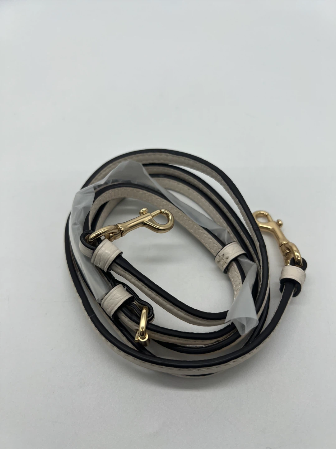 NEW COACH Ivory Leather Gold Replacement Thin Bag Strap