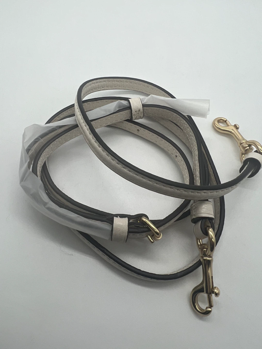 NEW COACH Ivory Leather Gold Replacement Thin Bag Strap - photo 4