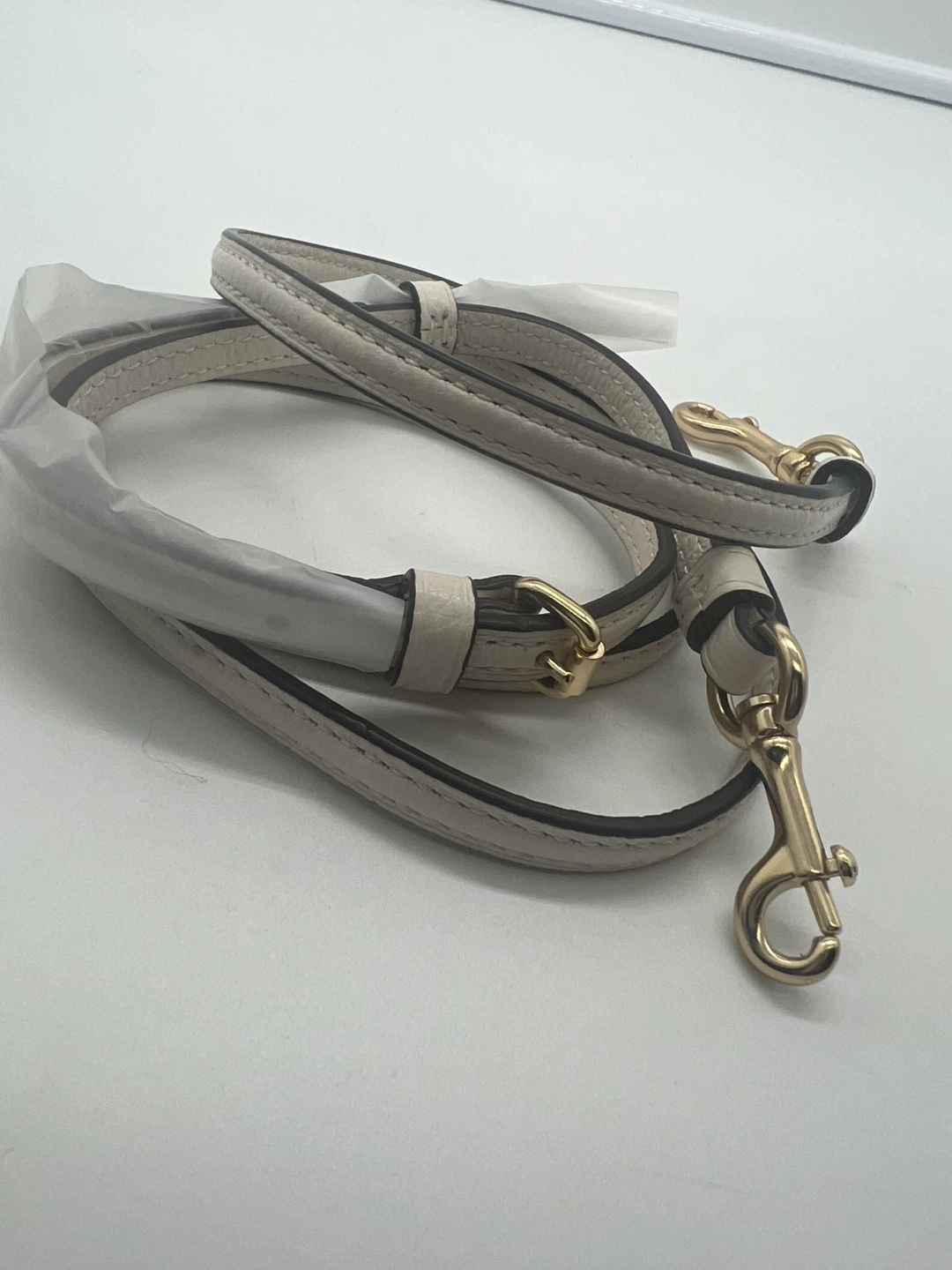 NEW COACH Ivory Leather Gold Replacement Thin Bag Strap - photo 5