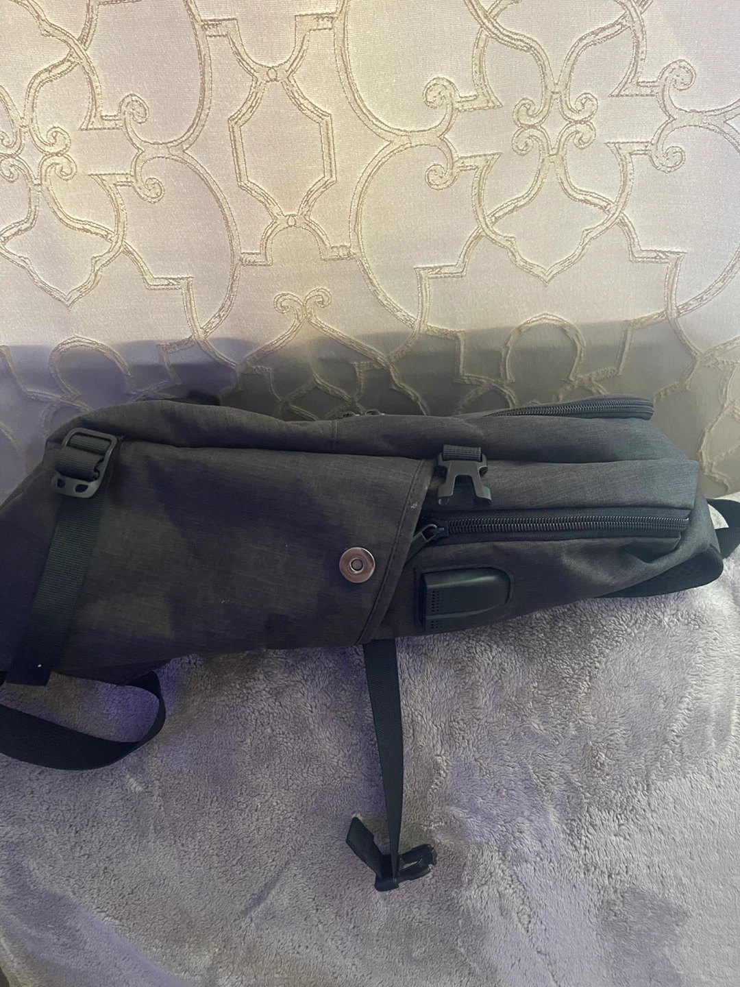 Tzowla Dark Grey Backpack with USB Charging Port - photo 3