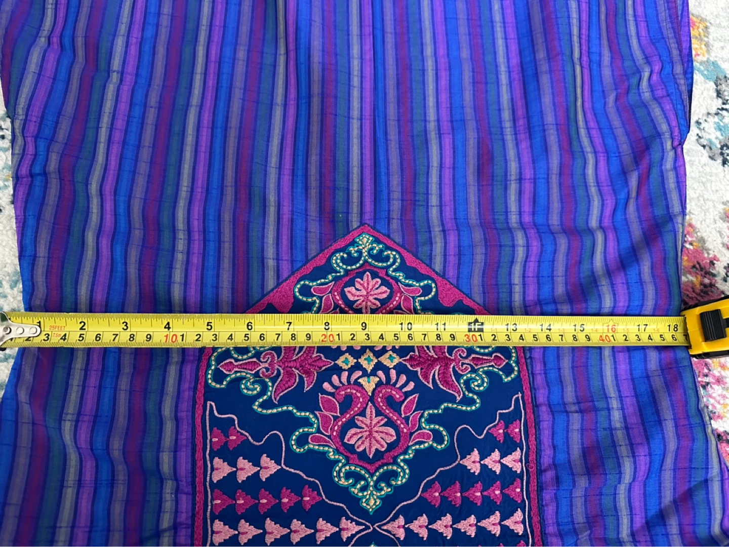 Blue Striped Embroidered Kurti with Dupatta - photo 3