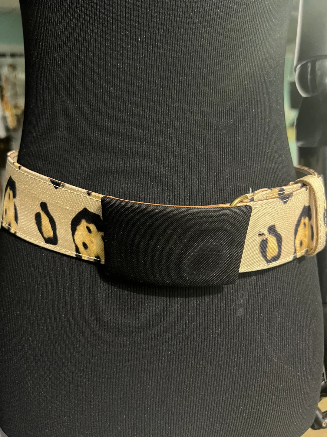 GIMABATTISTA VALLI Leopard Print Leather Lining Waist Belt sz 46