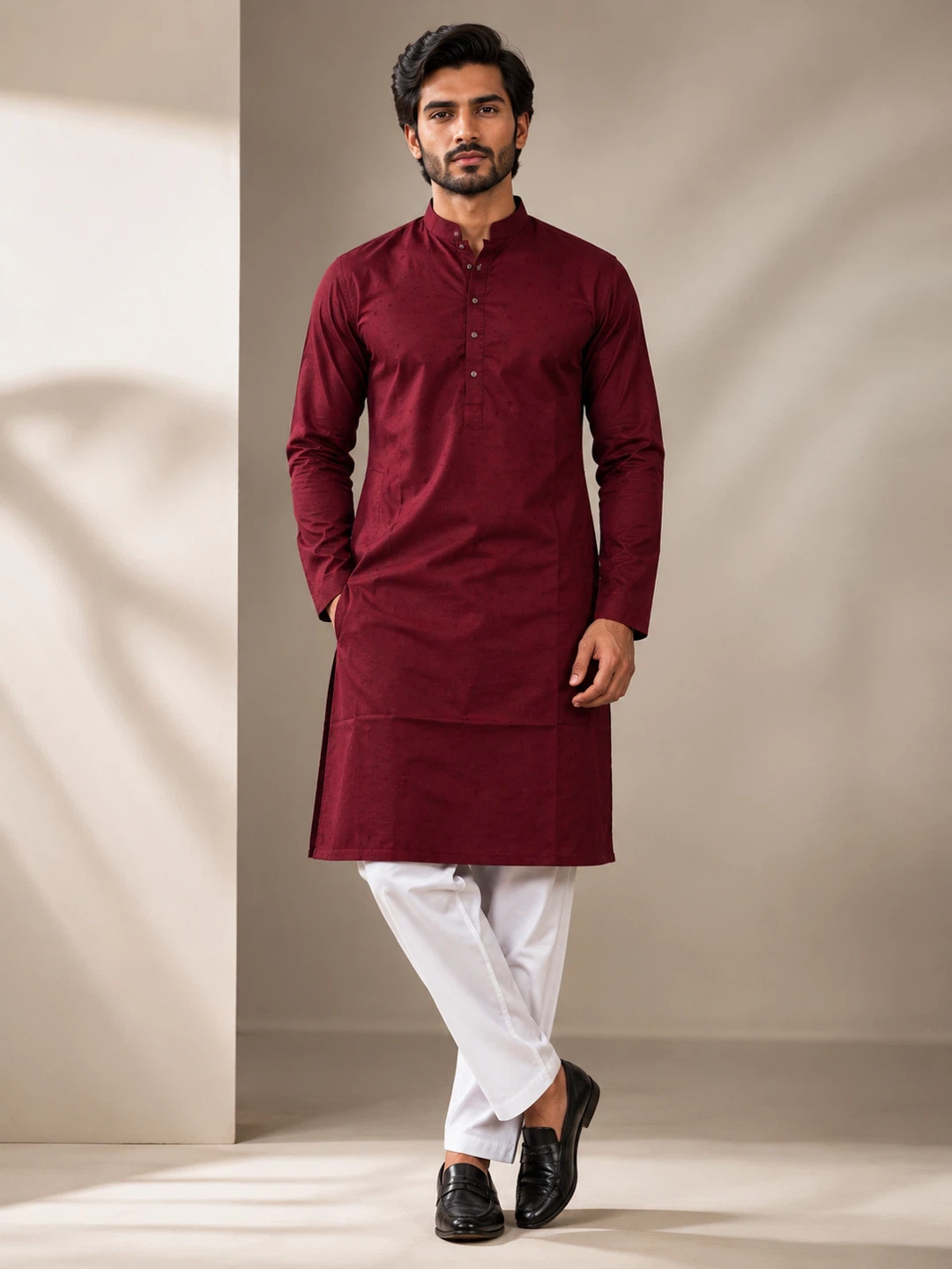 Maroon mens Kurta