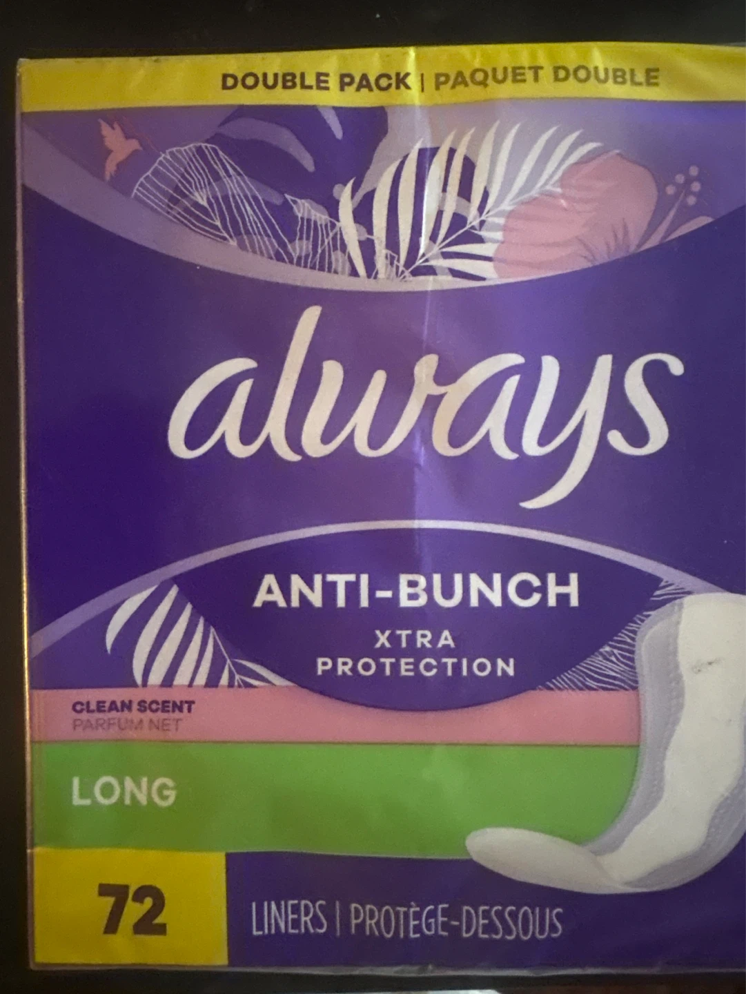 Always double pack Anti-Bunch Long Liners - 72 Count