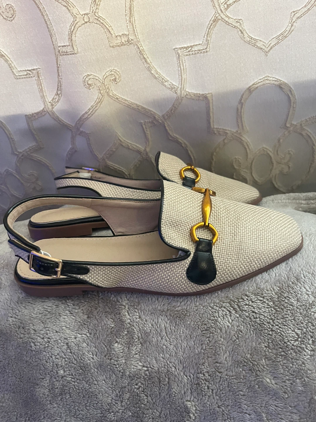 Women's Slingback Loafers - Beige Size 39