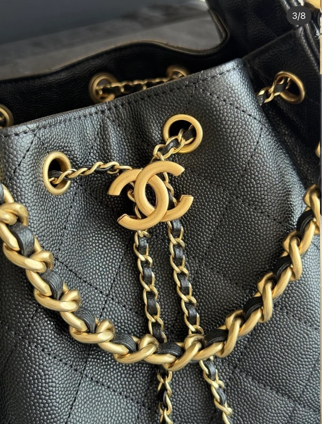 CHANEL 25 Black Caviar Leather with Gold Hardware - photo 2