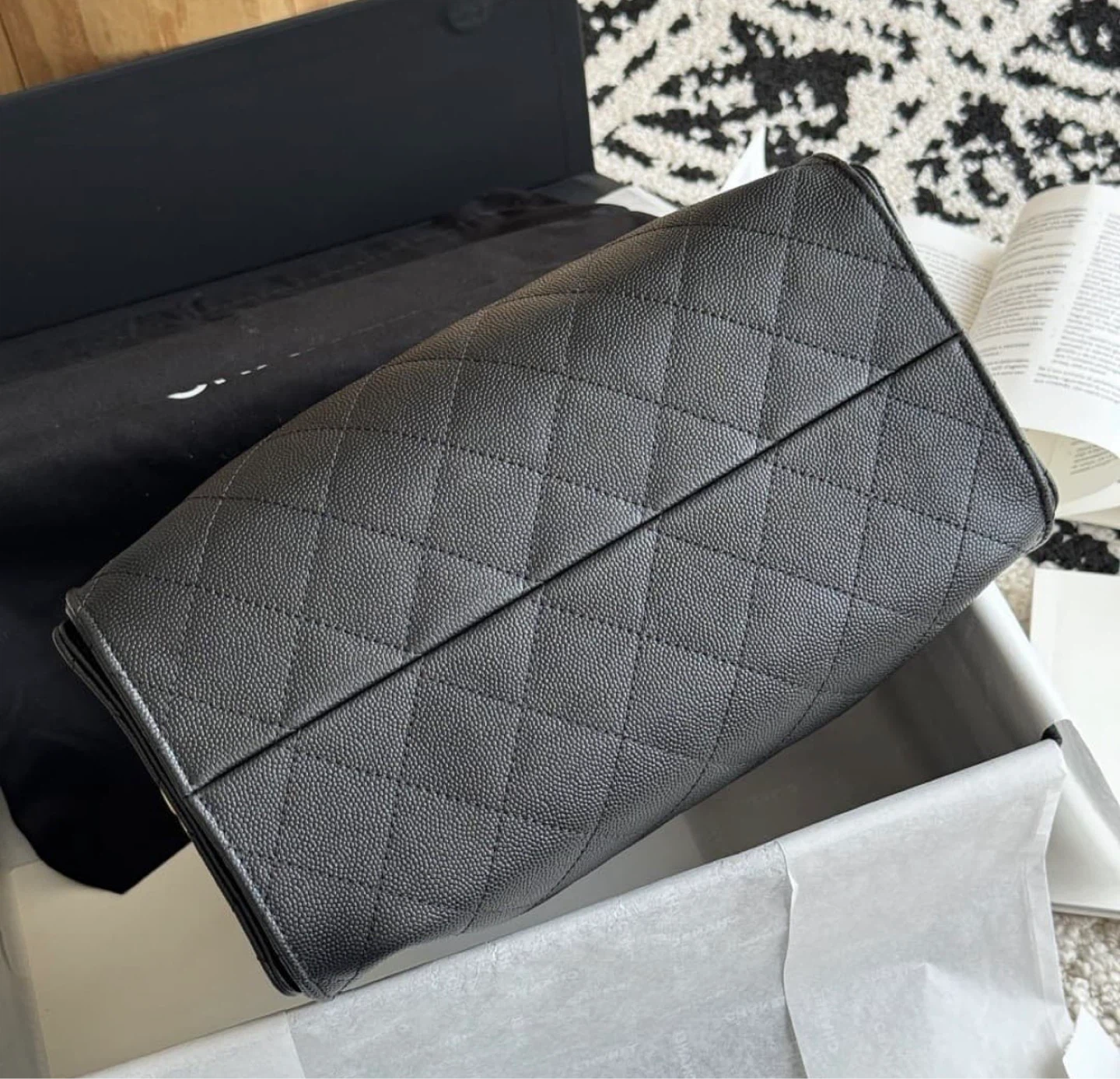 CHANEL 25 Black Caviar Leather with Gold Hardware - photo 4