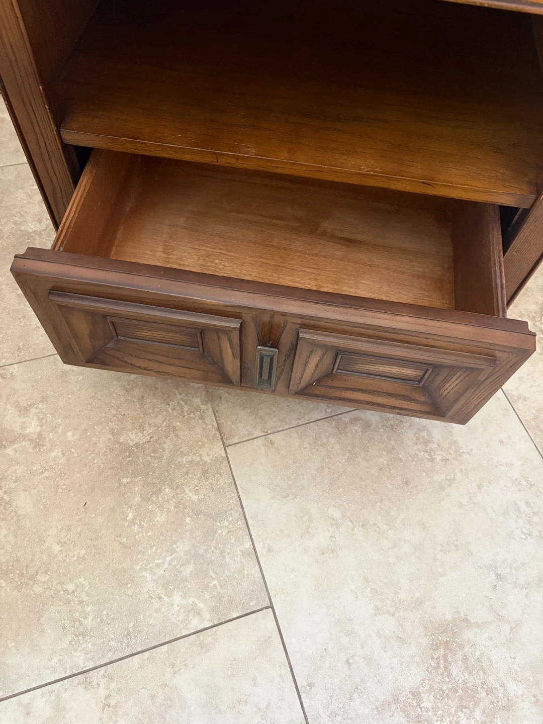 Solid Wood Nightstand with Drawer and Shelf - photo 3