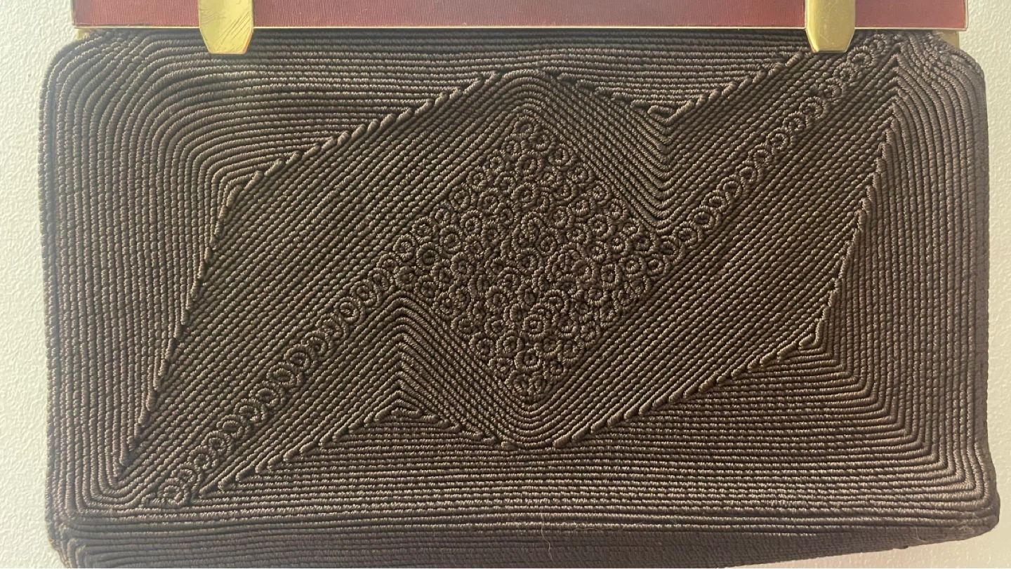 Vintage Brown Woven Handbag - photo 3