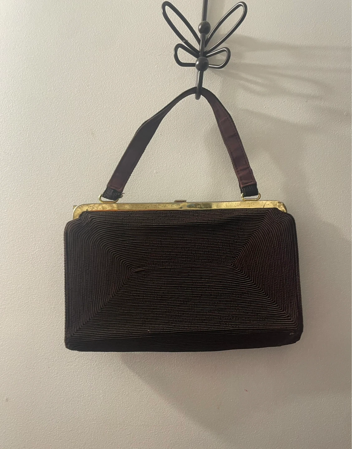 Vintage Brown Woven Handbag - photo 2