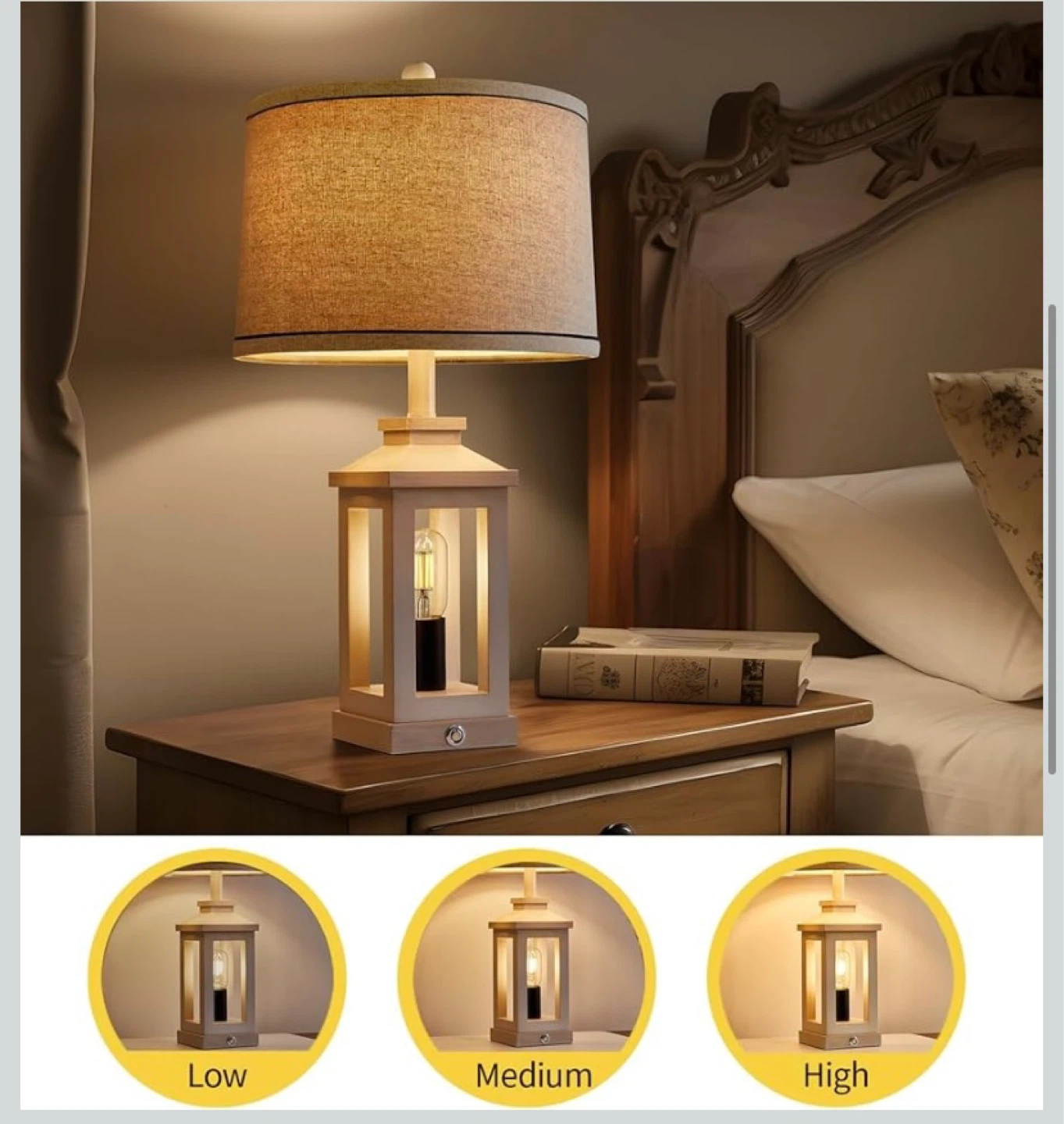 New Farmhouse Table Lamps with Nightlight and Charging Ports - photo 3