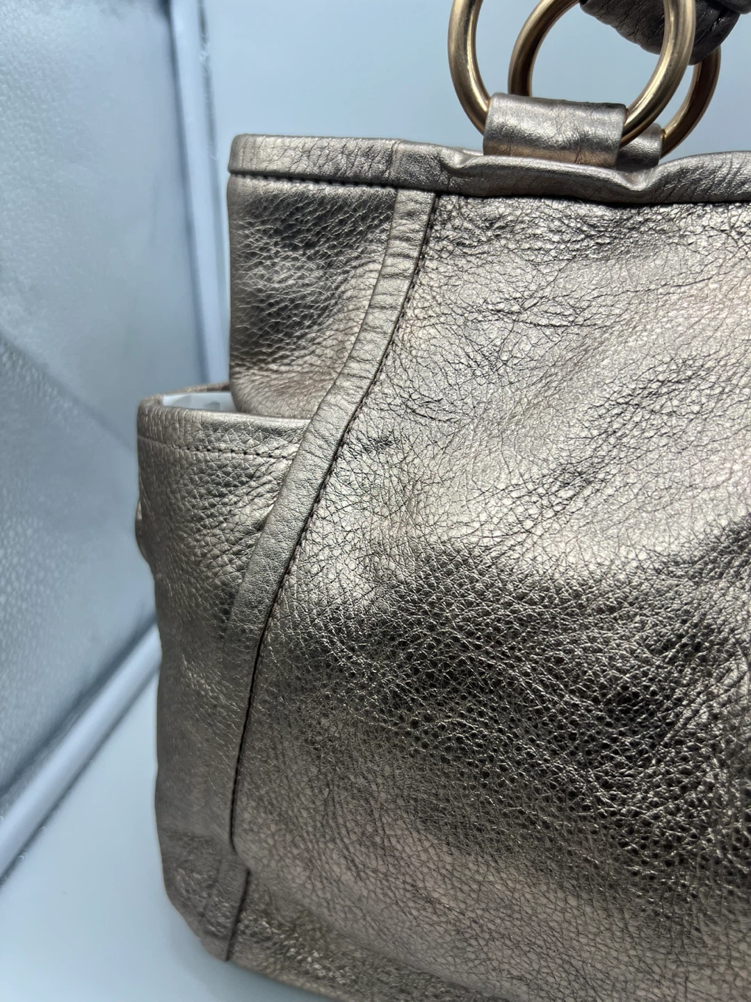 COACH 13461 Y2K Rose Gold Metallic Leather Shoulder Bag Hobo - photo 3
