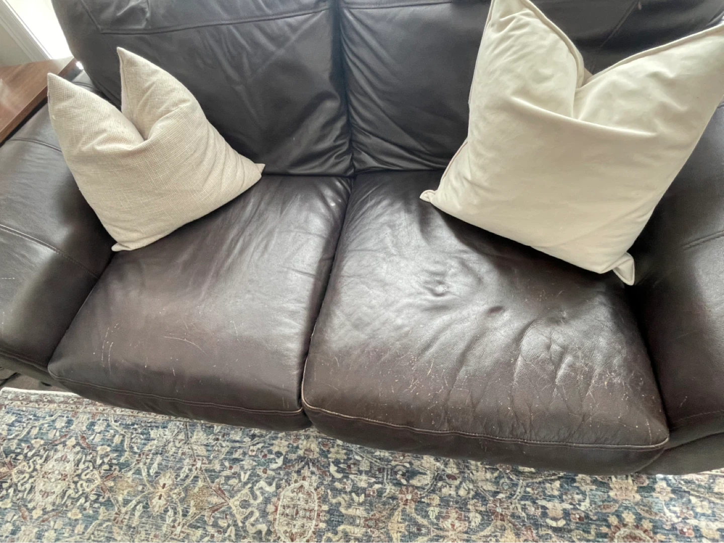 Brown Leather Sofa Set - photo 4