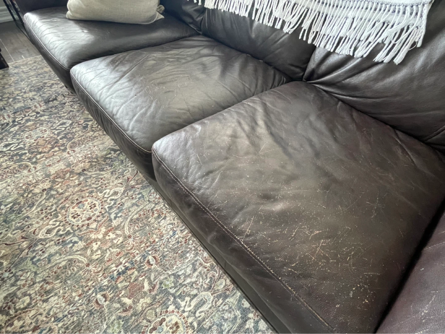 Brown Leather Sofa Set - photo 3