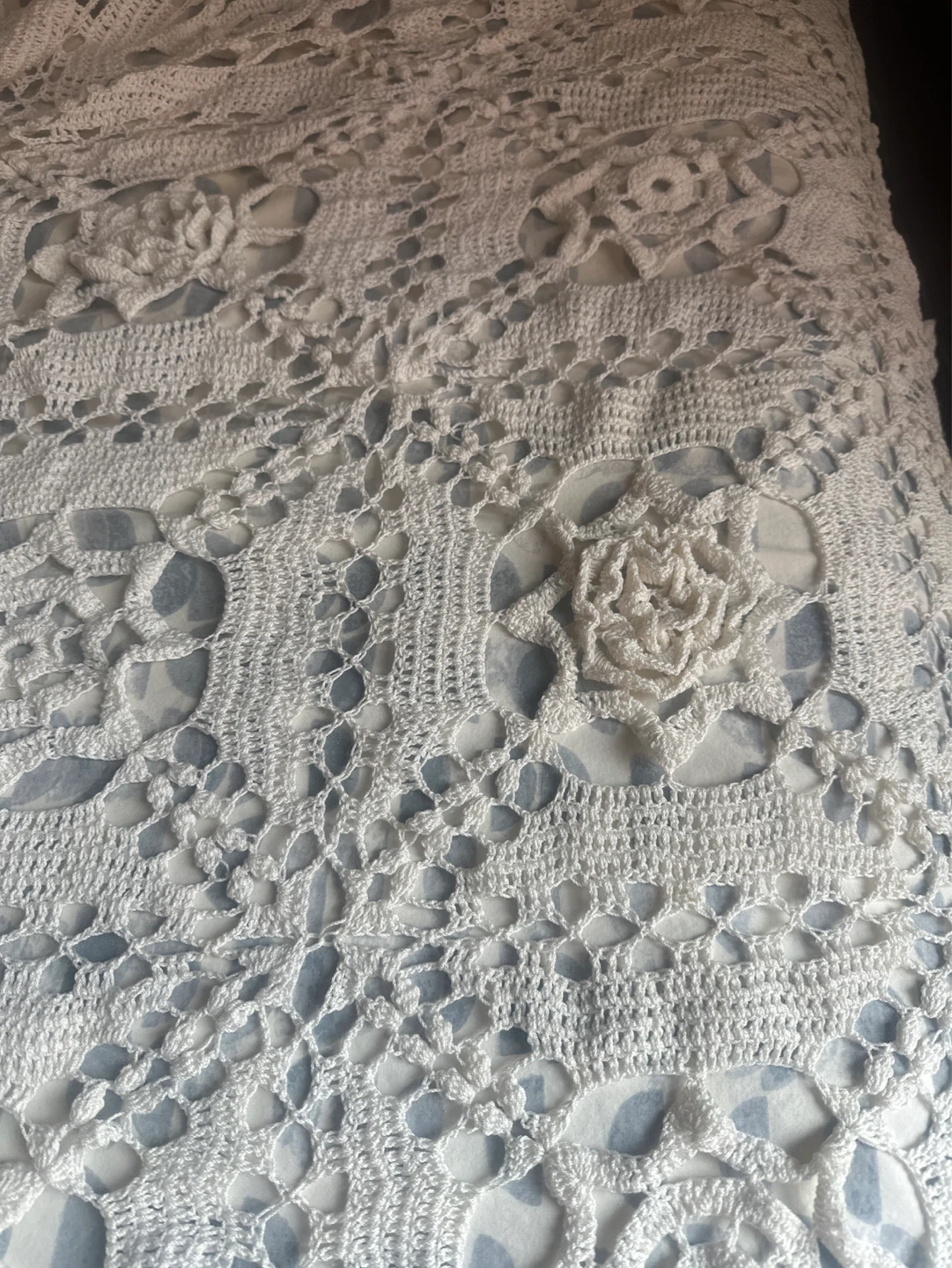 Handmade Crochet Floral Throw Blanket - photo 2