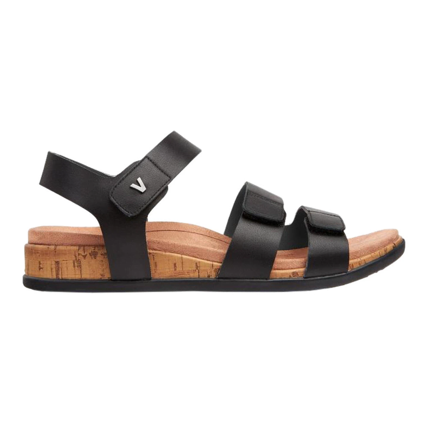 New Vionic Black Leather Sandals Size 7