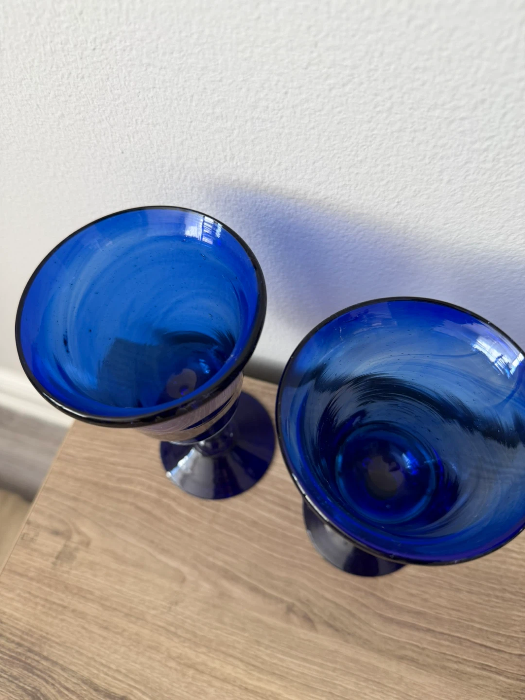 Vintage Blue Glass Goblets - Set of 2 - photo 2
