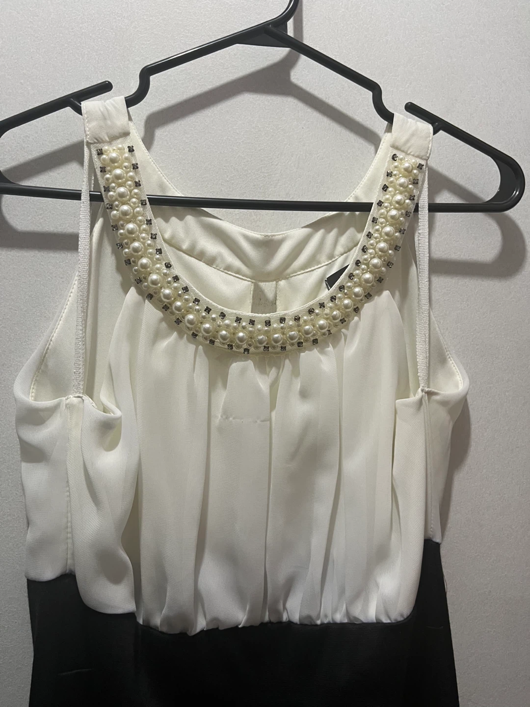 White & Black Embellished Neckline Dress - photo 4