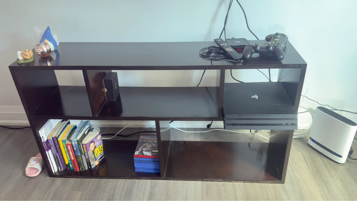 Dark Wood Entertainment Unit / Bookshelf