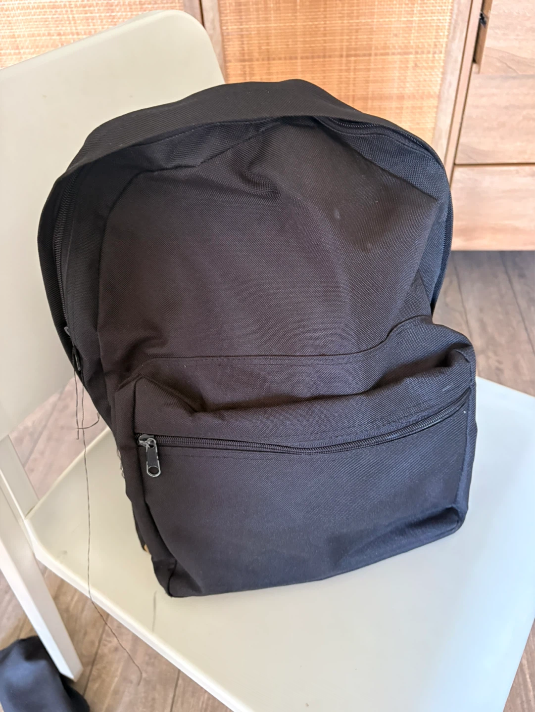 Black Backpack with Faux Leather Accents - photo 3