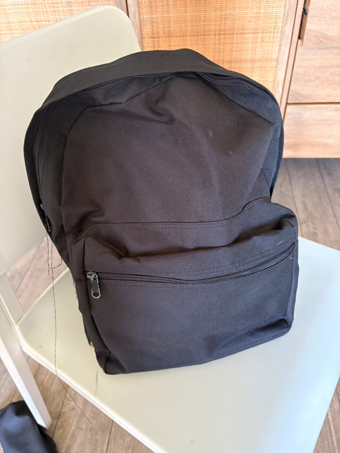 Black Backpack with Faux Leather Accents - photo 2