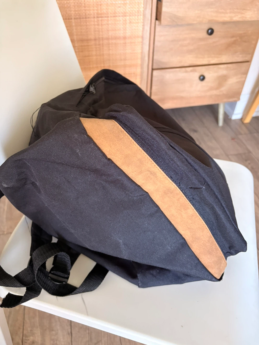 Black Backpack with Faux Leather Accents - photo 5