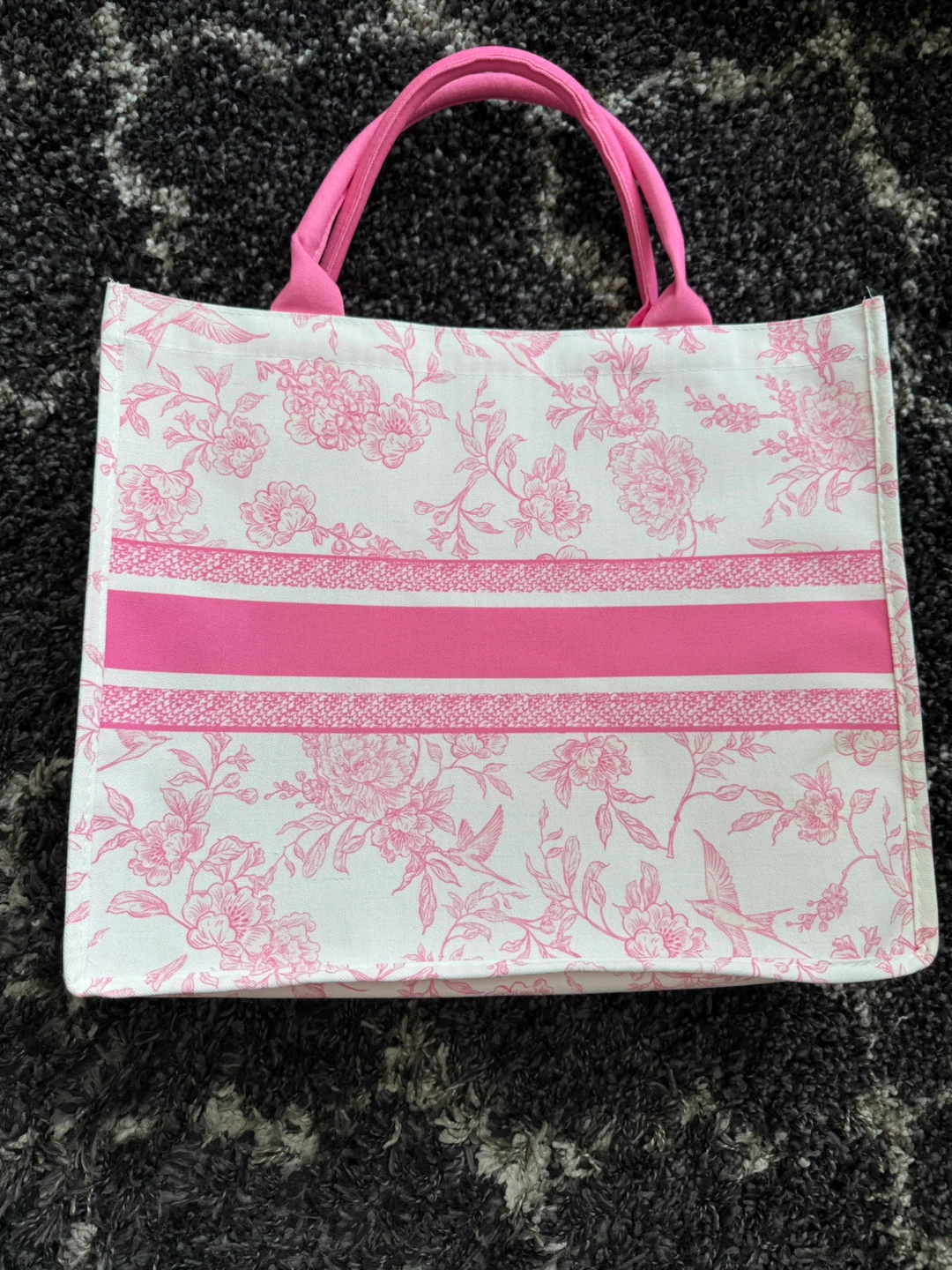 Pink Floral Tote Bag