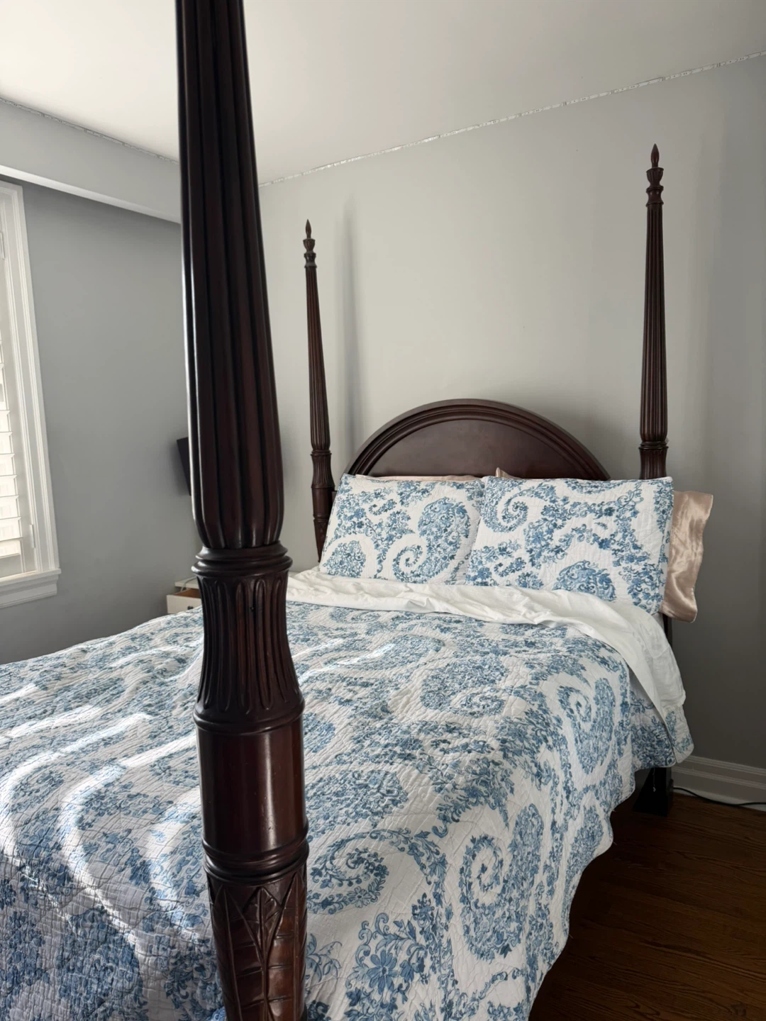 Full size Bombay Cherry Wood Four Poster Bed Frame - photo 3