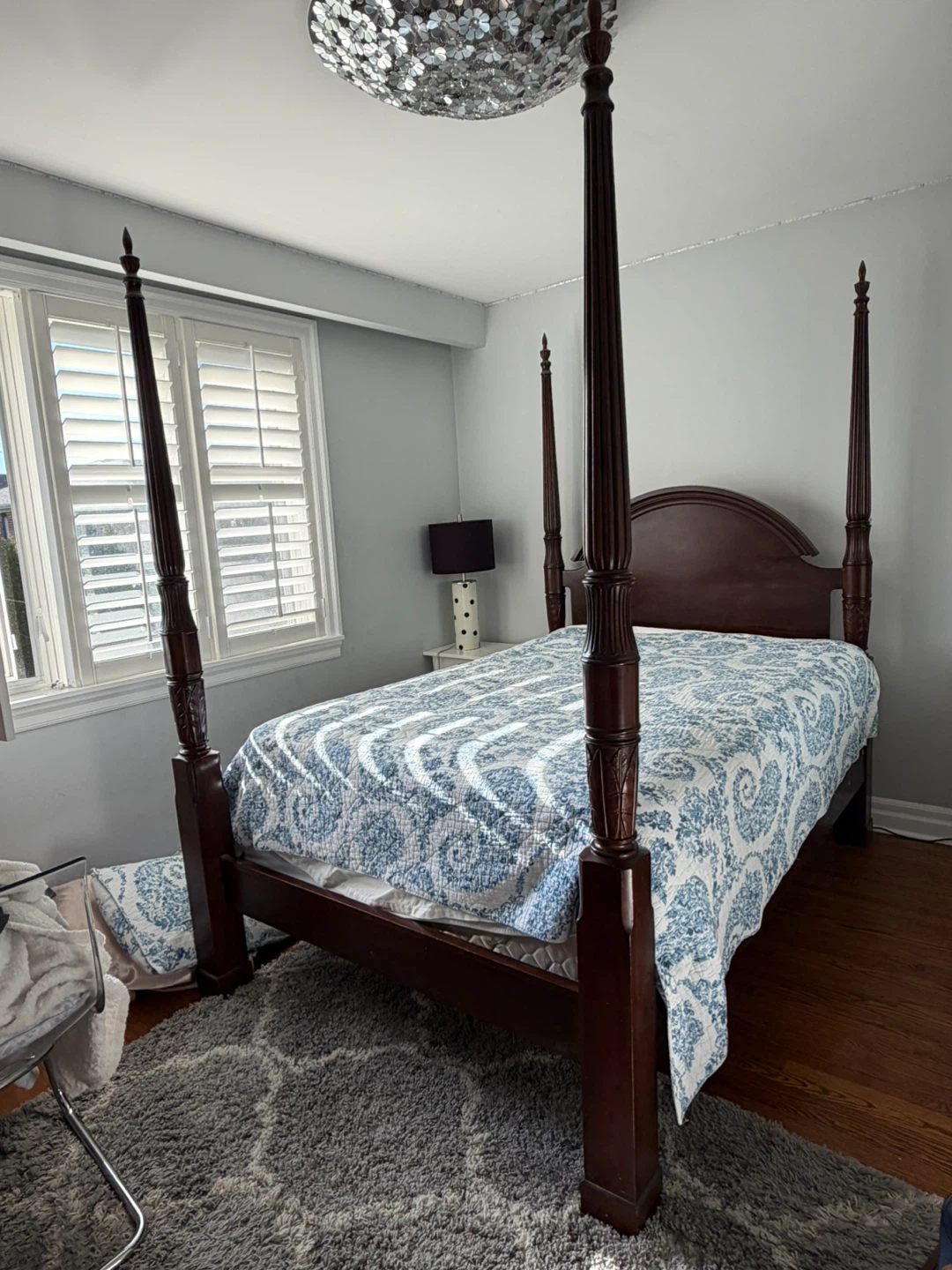 Full size Bombay Cherry Wood Four Poster Bed Frame