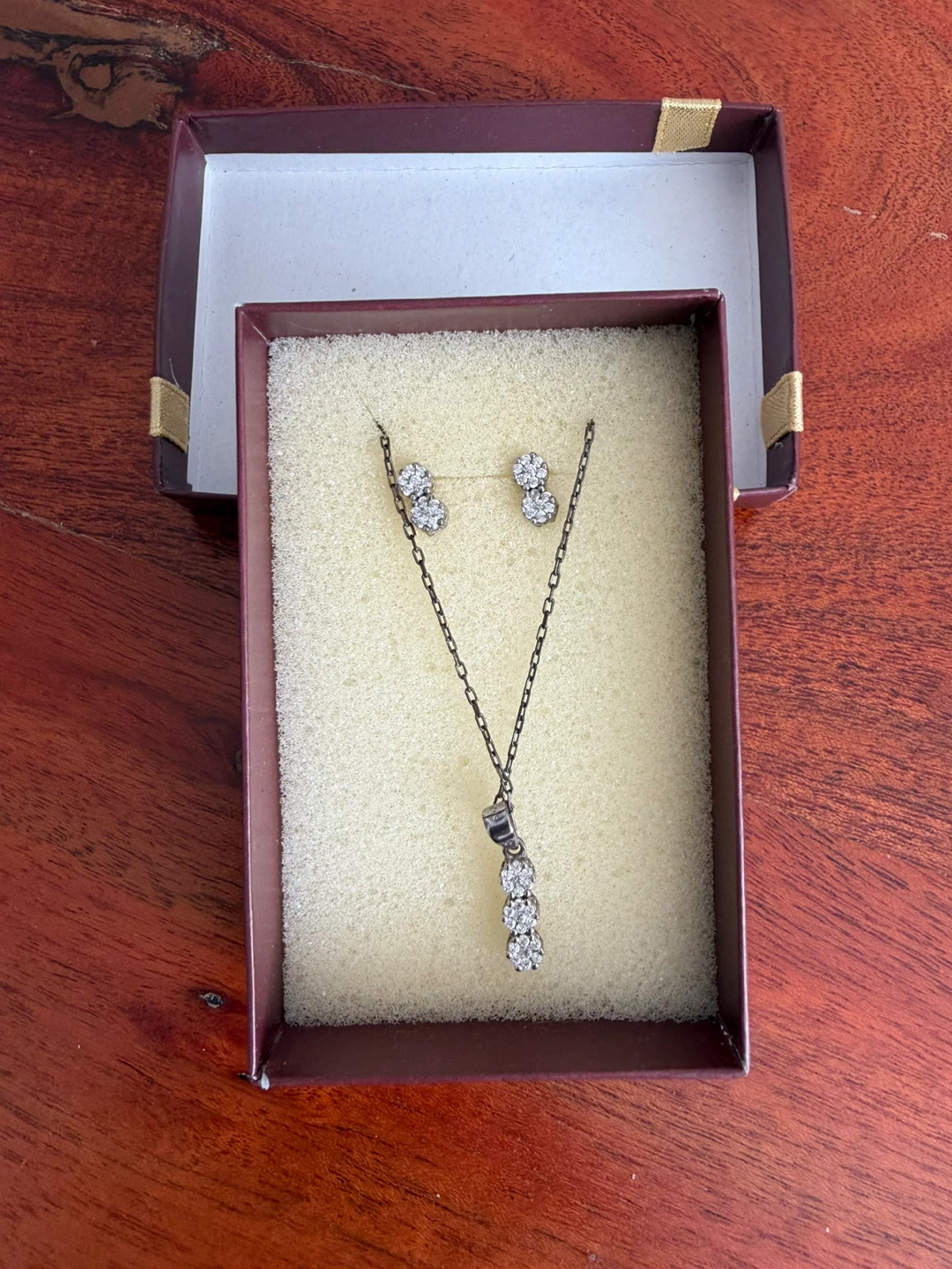 Rhinestone Necklace and Earring Set