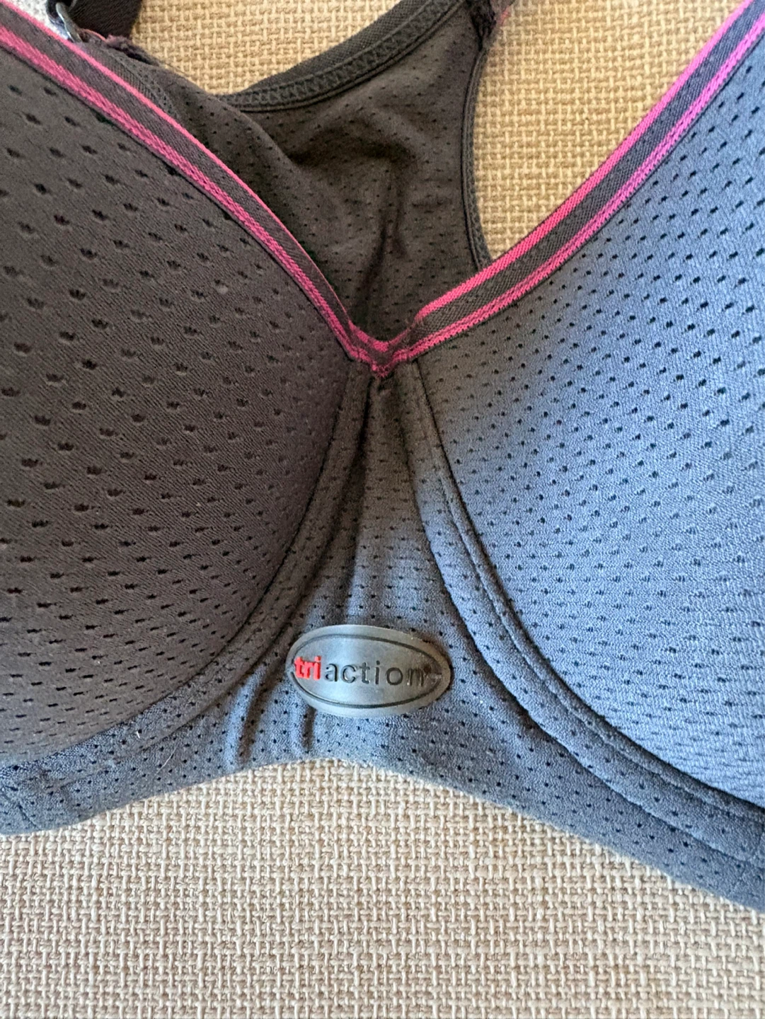 Triaction Sports Bra - Grey with Pink Trim - photo 4