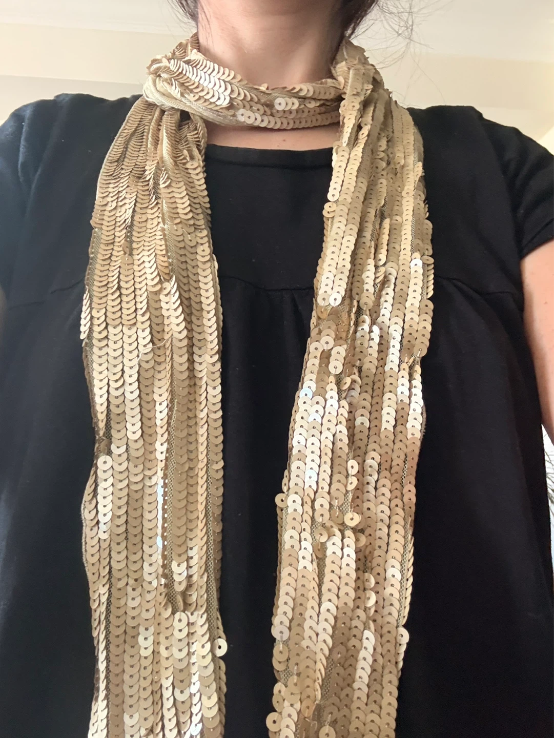 Gold Sequin Scarf