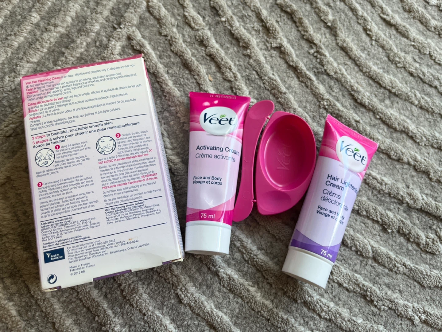 Veet Hair Lightening Cream & Activating Cream Set