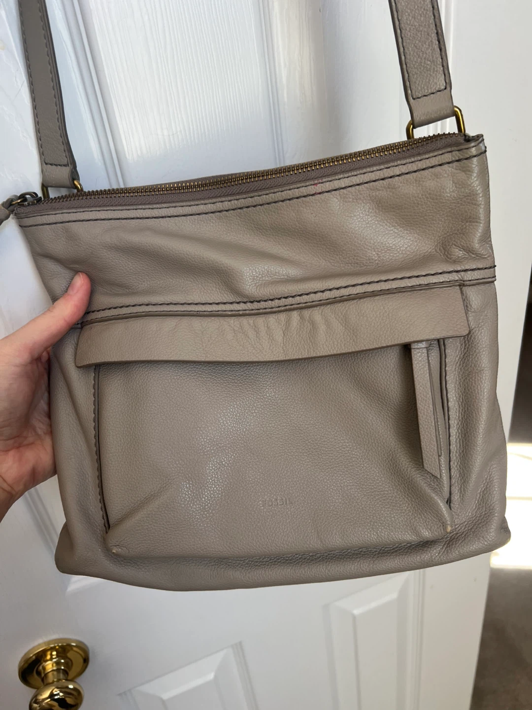 Fossil Grey Leather Crossbody Bag - photo 2