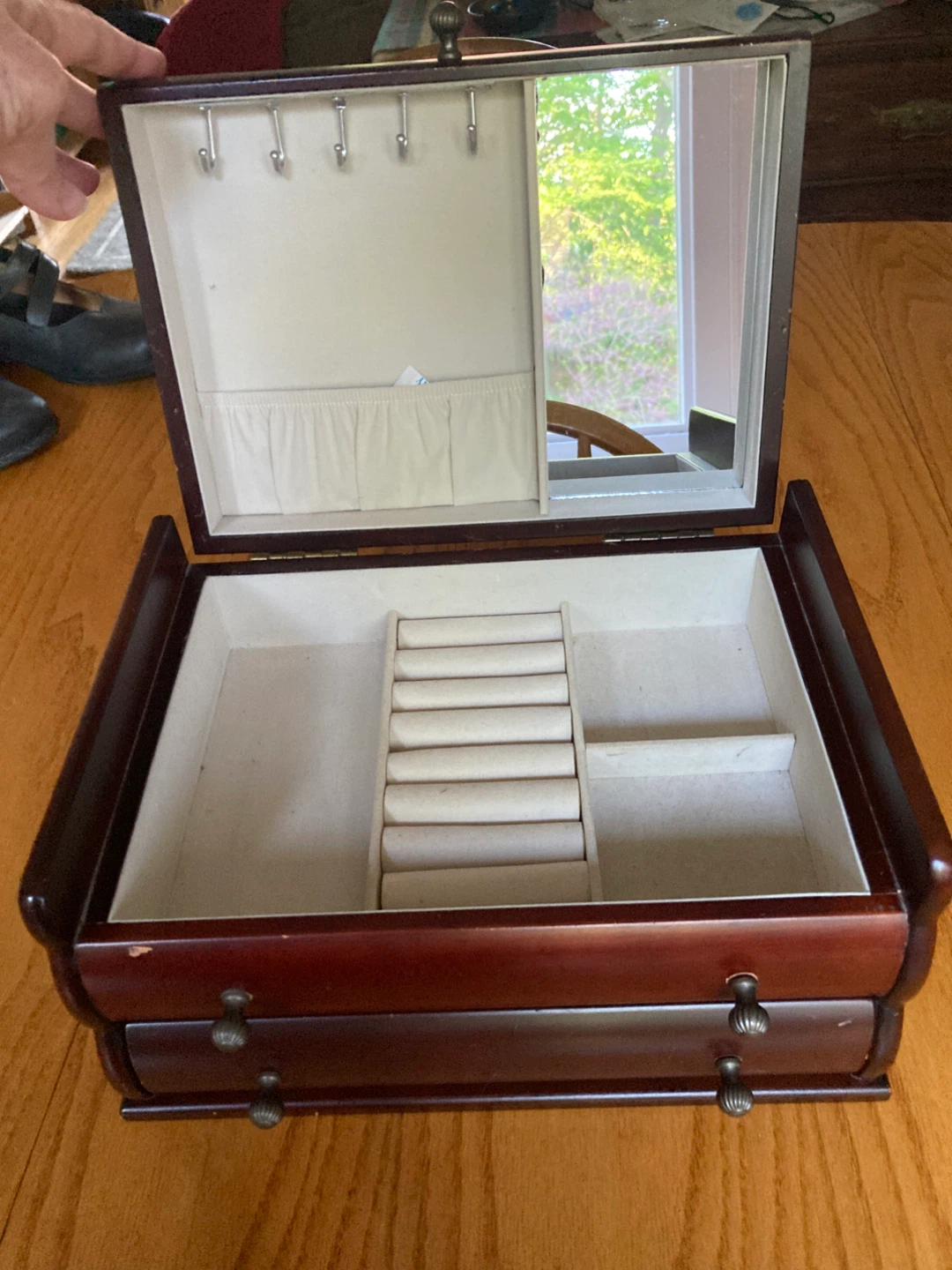 Wooden Jewelry Box with Mirror and Drawers - photo 5