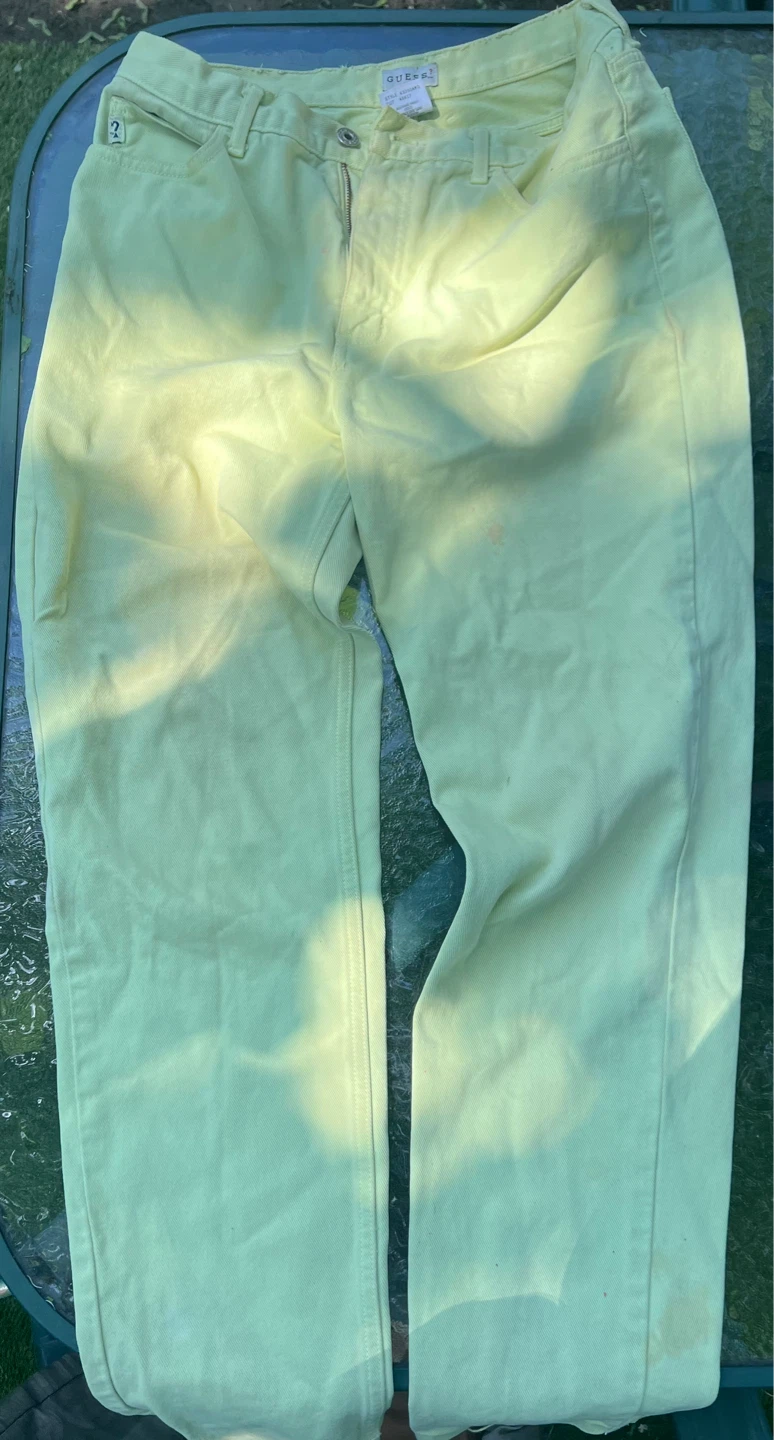 GUESS Pastel Yellow-Green Vintage Jeans