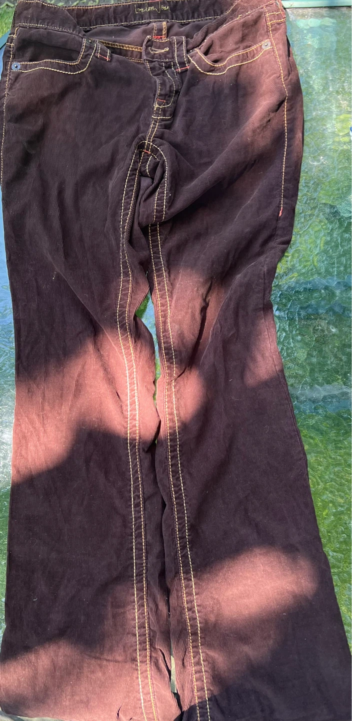 Vintage Brown Corduroy Jeans with unique stitching