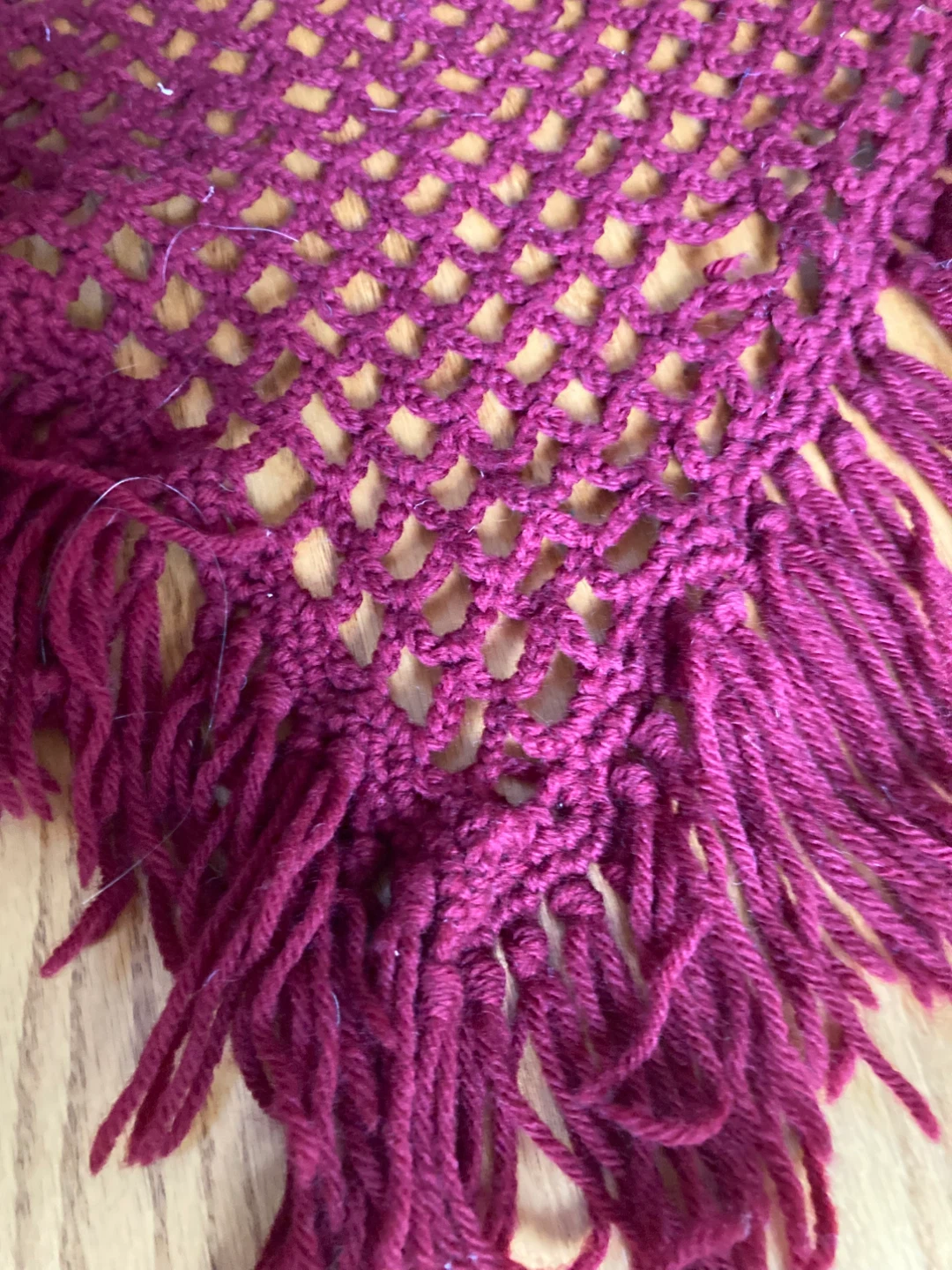 Handmade Crocheted Shawl - Burgundy - photo 3