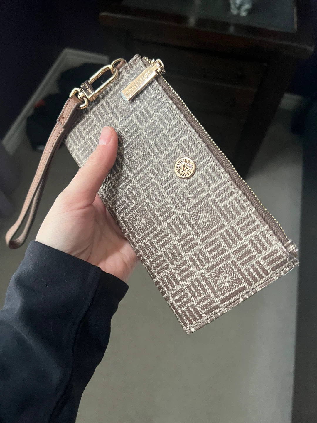 Anne Klein Wallet - Brown Monogram Wristlet