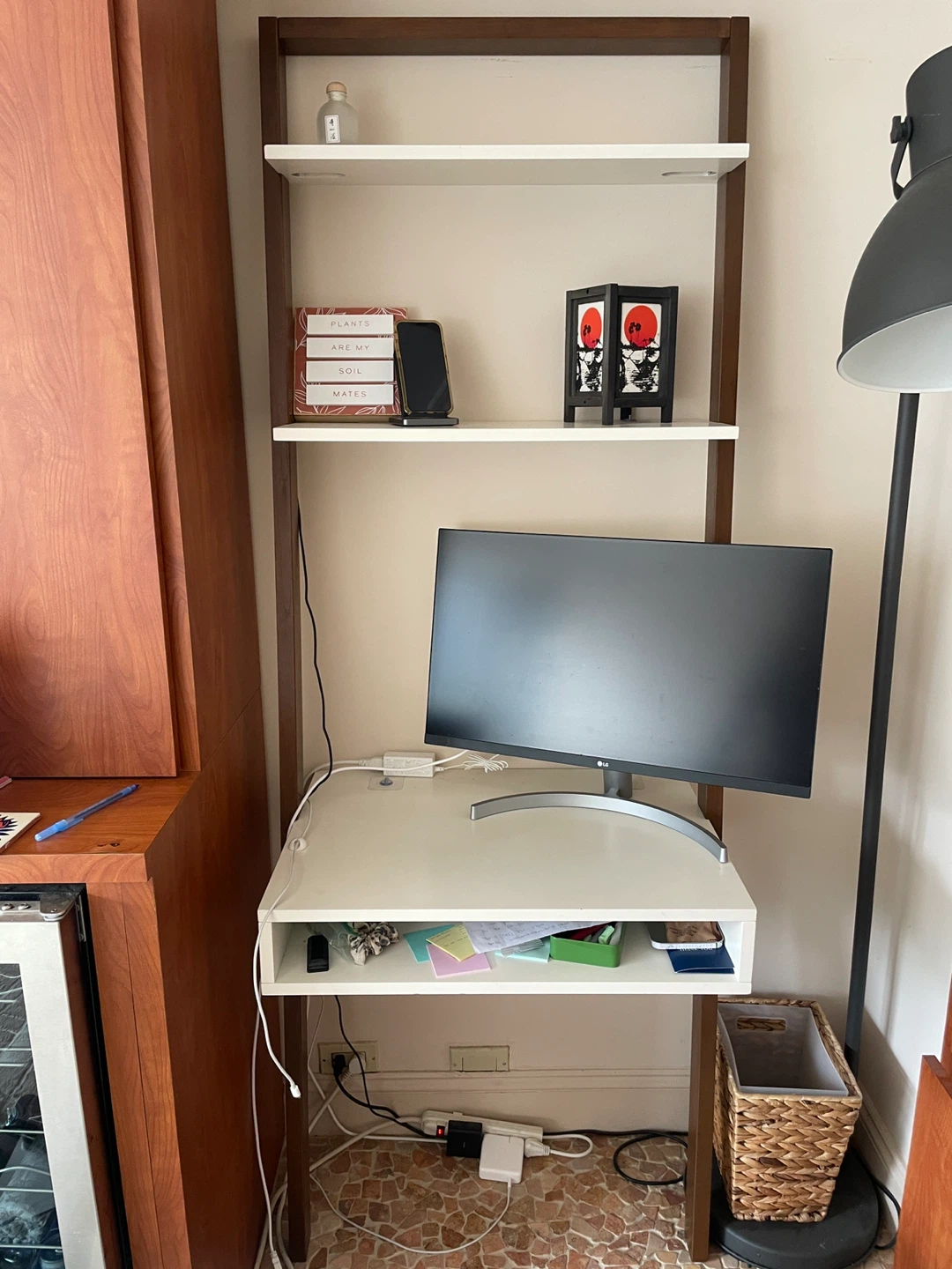 West elm ladder shelf desk